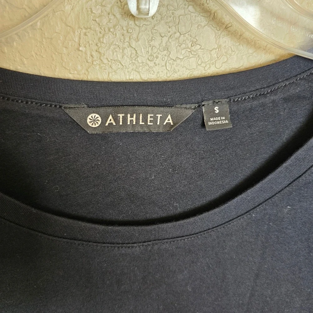 Athleta Carefree Tee Cap Sleeve pima cotton‎ Jersey Knit Dress Small black